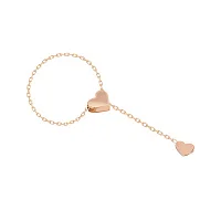 Кольцо-цепочка "Сердце" в красном золоте с подвесом - 2036703