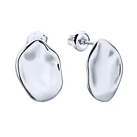 Фактурные серьги-пусеты из серебра - 2142131