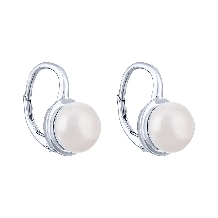 Серьги из серебра с жемчугом - 1786508