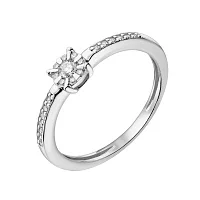 Кольцо из белого золота с россыпью бриллиантов - 2182910