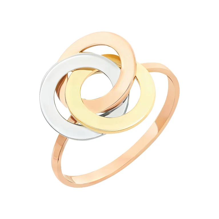 Кольцо из комбинированого золота "Тринити" - 2135022