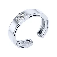 Незамкнена каблучка зі срібла з фіанітами  - 2221931