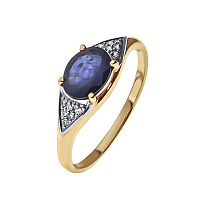 Золотое кольцо с бриллиантами и сапфиром. Артикул 11647брилсап: цена, отзывы, фото – купить в интернет-магазине AURUM