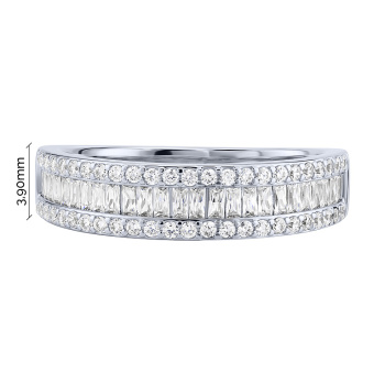 Серебряное кольцо с фианитами - 2187015