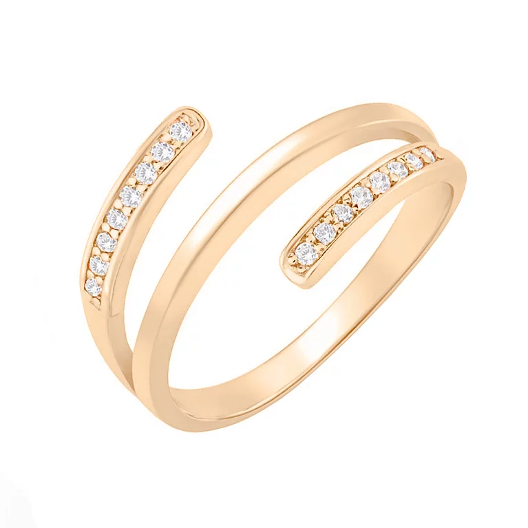 Золотое кольцо в красном золоте с дорожкой фианитов. Артикул 155934: цена, отзывы, фото – купить в интернет-магазине AURUM