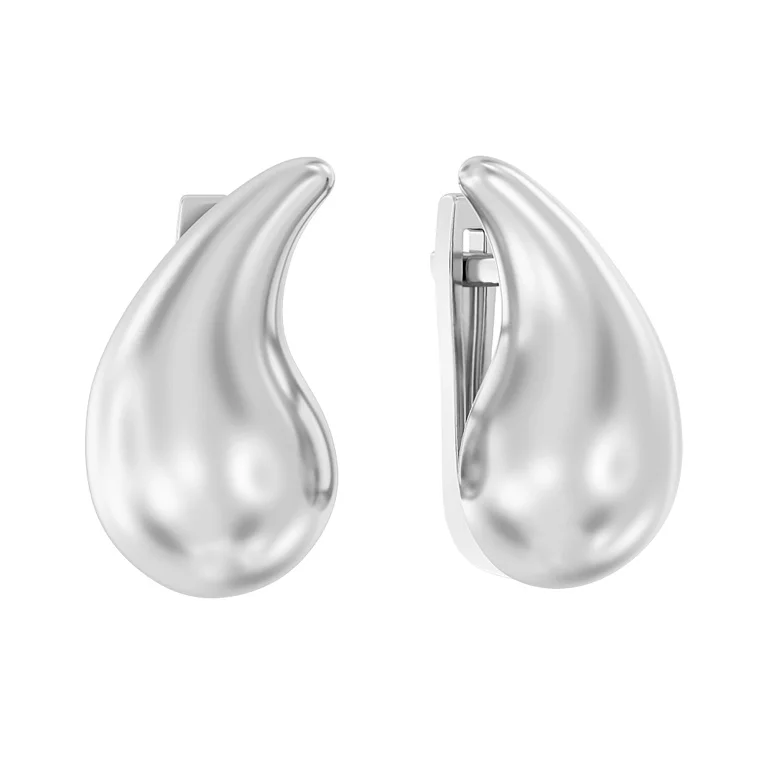 Серьги "Капля" из белого золота - 2130370