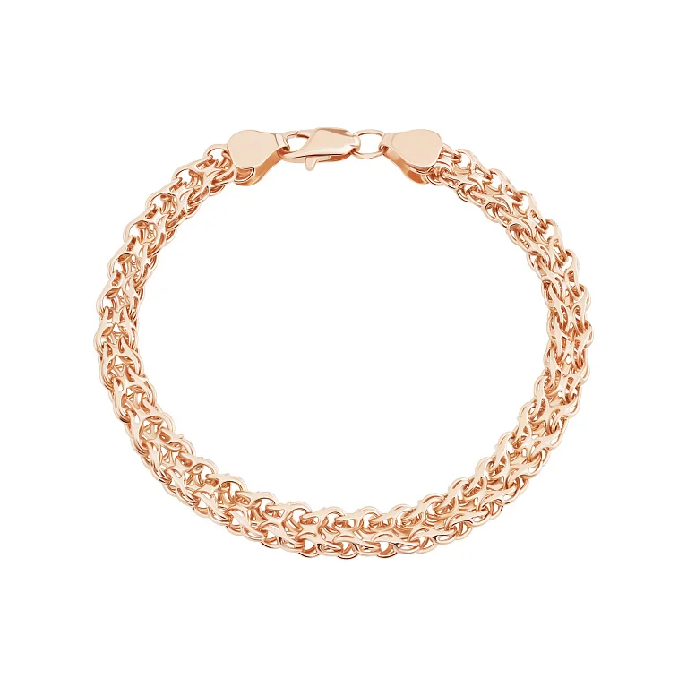 Браслет з червоного золота плетіння рамзес - 2107946