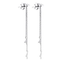 Срібні сережки-гвоздики трансформери з підвісками "Пташки" - 1548940 Срібні сережки-гвоздики трансформери з підвісками "Пташки" - 1548940