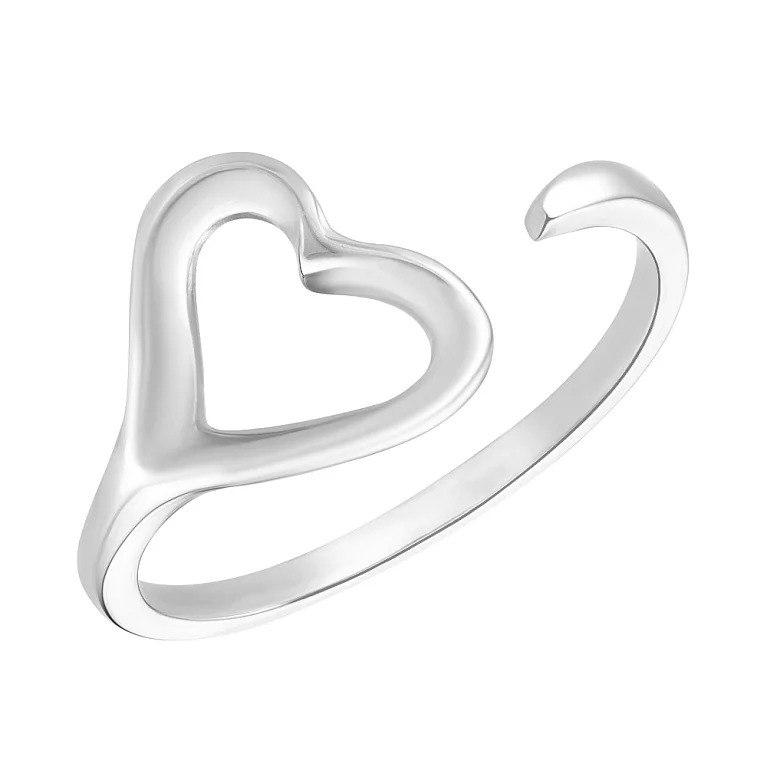 Серебряное кольцо "Сердечко" с родированием. Артикул 7501/3911: цена, отзывы, фото – купить в интернет-магазине AURUM