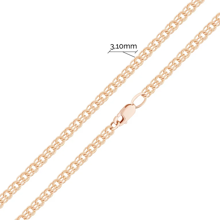 Цепочка в красном золоте плетение бисмарк - 2142906