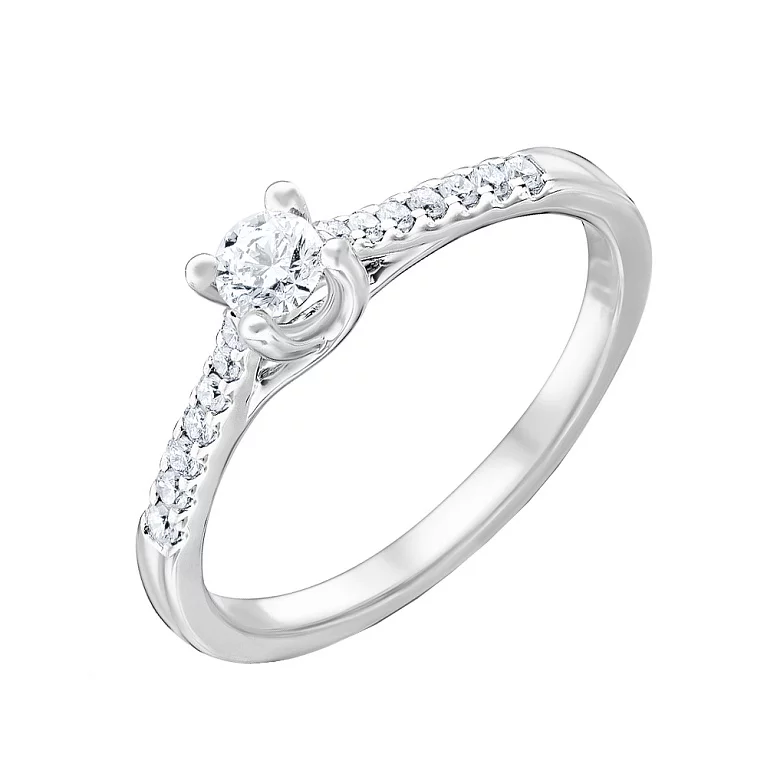 Золотое кольцо с бриллиантами. Артикул К341357020б: цена, отзывы, фото – купить в интернет-магазине AURUM