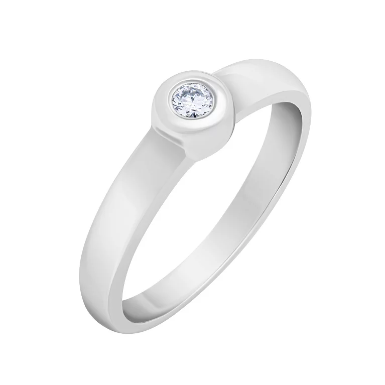 Кольцо для помолвки из белого золота с бриллиантом. Артикул DR0002б: цена, отзывы, фото – купить в интернет-магазине AURUM