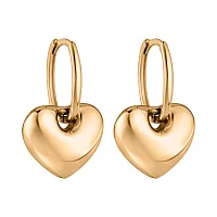 Сережки-кільця трансформери з підвіскою "Серце" в червоному золоті - 2182591