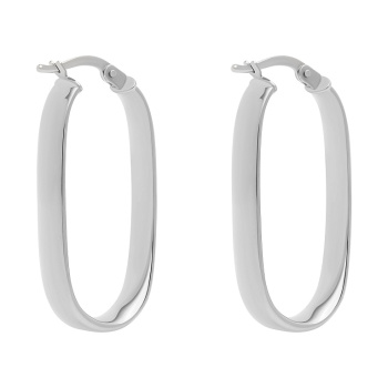 Сережки-кольца из белого золота - 1771854