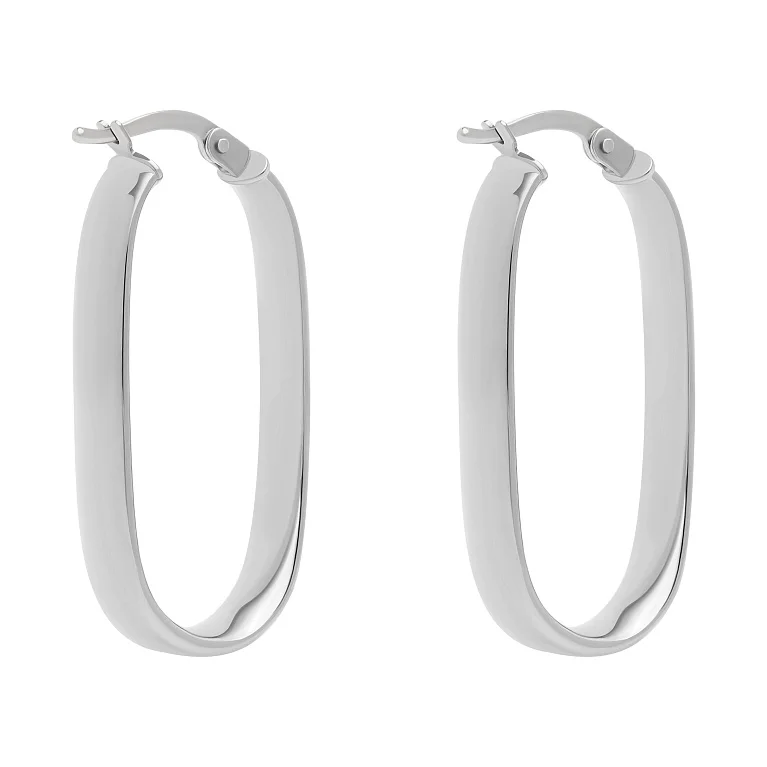 Сережки-кольца из белого золота - 1771854