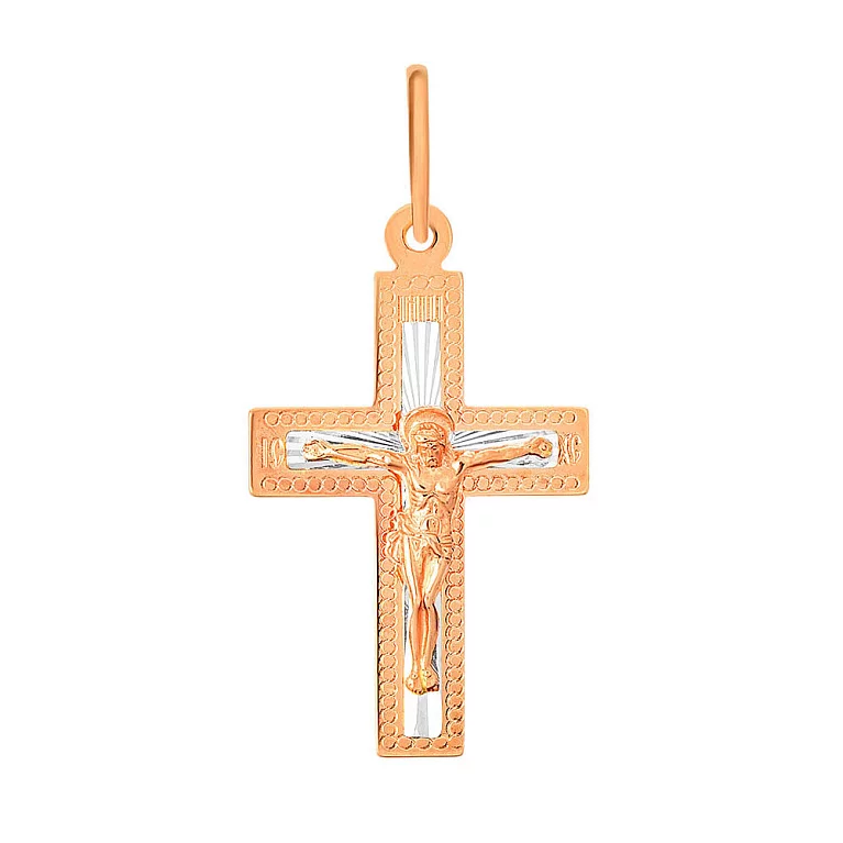 Крестик из комбинированного золота. Артикул 521901р: цена, отзывы, фото – купить в интернет-магазине AURUM