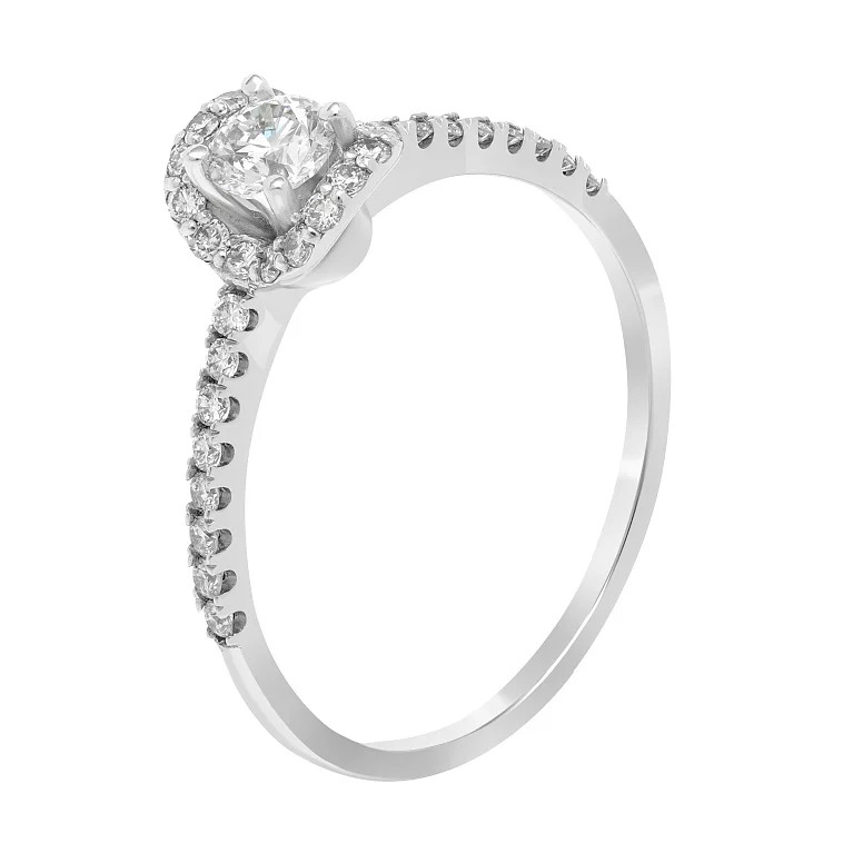 Каблучка на заручини з білого золота з діамантами. Артикул 1191794202: ціна, відгуки, фото – купити в інтернет-магазині AURUM