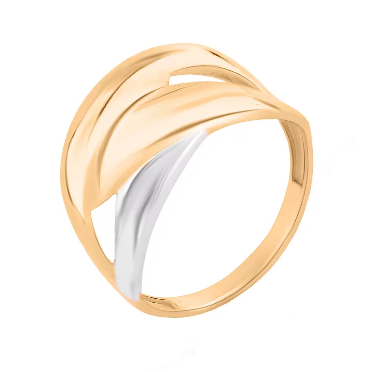 Массивное кольцо в комбинированном золоте. Артикул 155676кб: цена, отзывы, фото – купить в интернет-магазине AURUM