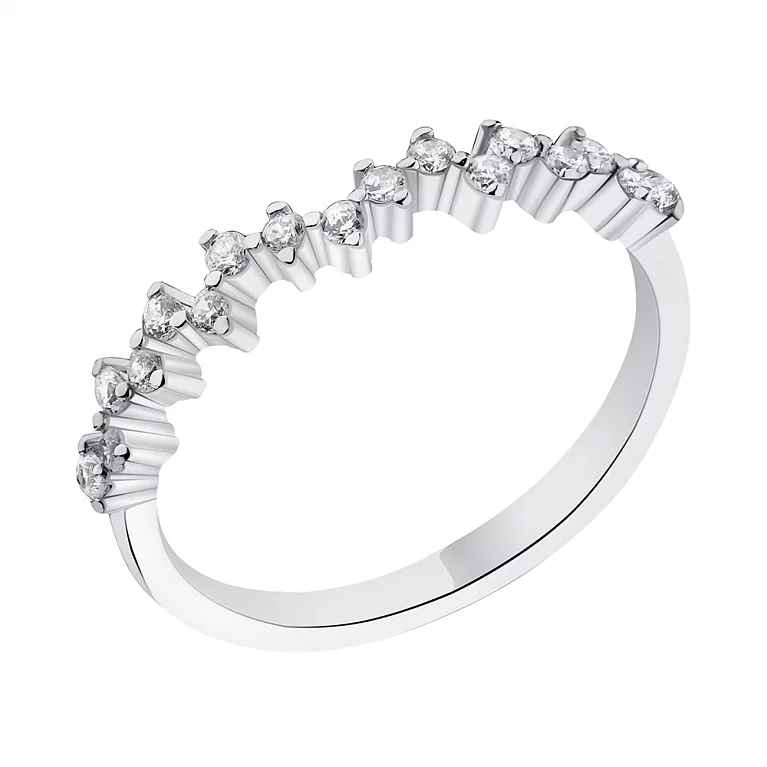 Серебряное кольцо в форме зигзага с фианитами. Артикул 7501/6162: цена, отзывы, фото – купить в интернет-магазине AURUM