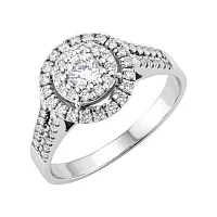 Массивное кольцо из белого золота с россыпью фианитов - 2182911