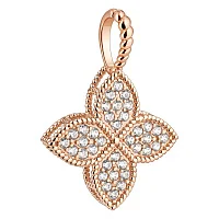 Подвес "Цветок" из красного золота с фианитами - 2210579