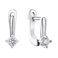 Серьги детские из серебра с фианитом - 1508565