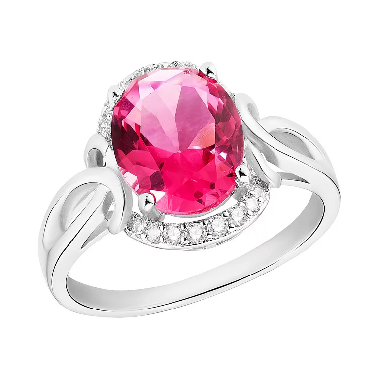 Серебряное кольцо с розовым фианитом. Артикул 7501/4474цр: цена, отзывы, фото – купить в интернет-магазине AURUM
