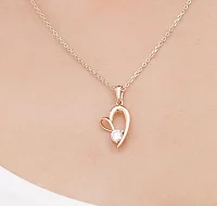 Подвес " Сердце" из красного золота с фианитом - 1689601