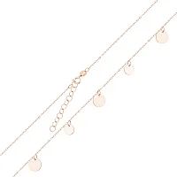 Колье из красного золота с подвесами "Монеты" якорное плетение - 2092325