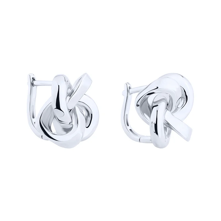 Серебряные серьги "Переплетение" - 2153337