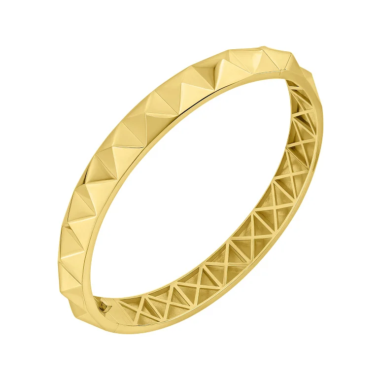 Жесткий браслет в желтом золоте "Геометрия" - 2162740