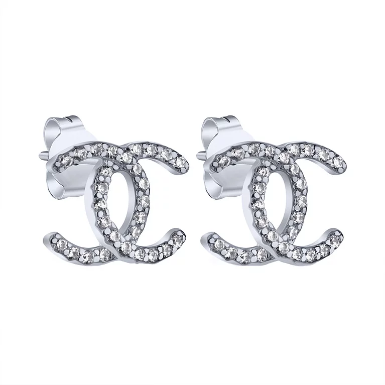 Сережки-гвоздики зі срібла з фіанітами. Артикул 7518/5990: ціна, відгуки, фото – купити в інтернет-магазині AURUM