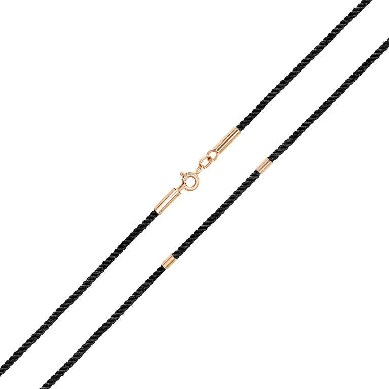 Ювелірний шнурок із шовку з золотим замком - 2127956