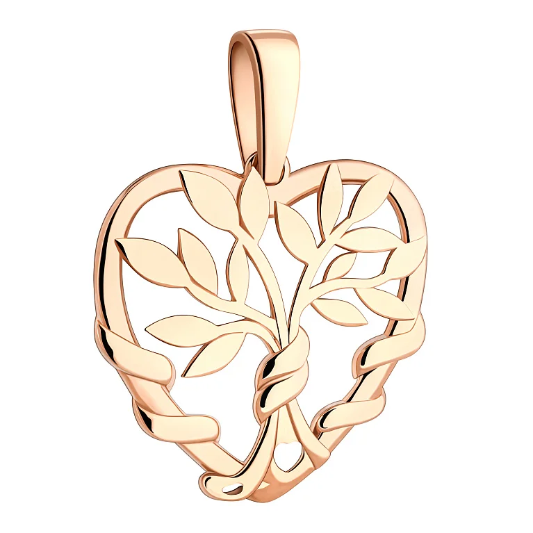 Підвіс "Серце" з червоного золота  - 2189247