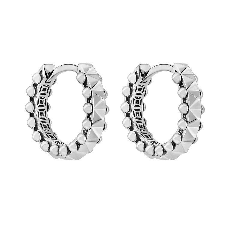 Серьги-кольца "Clash" из белого золота - 2133664