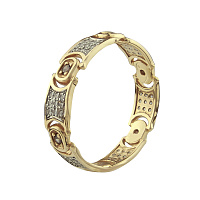 Обручальное кольцо из красного золота с белыми и коричневыми циркониями. Артикул ТТ1251: цена, отзывы, фото – купить в интернет-магазине AURUM
