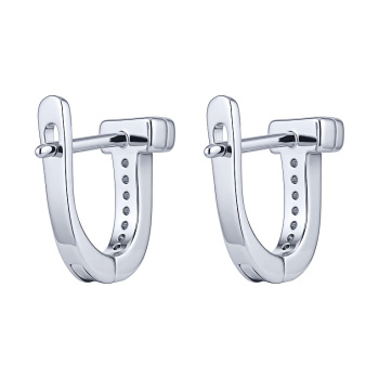 Серьги из серебра с фианитами  - 2205883