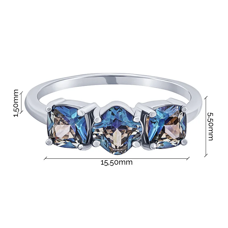 Серебряное кольцо с мистик топазом - 2021315
