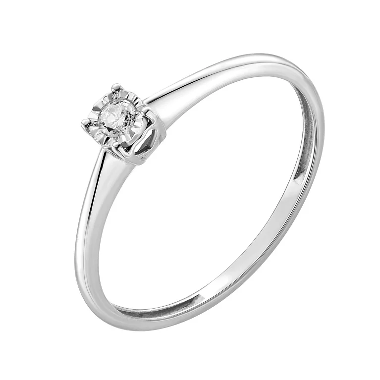 Каблучка із білого золота з діамантом - 2130973