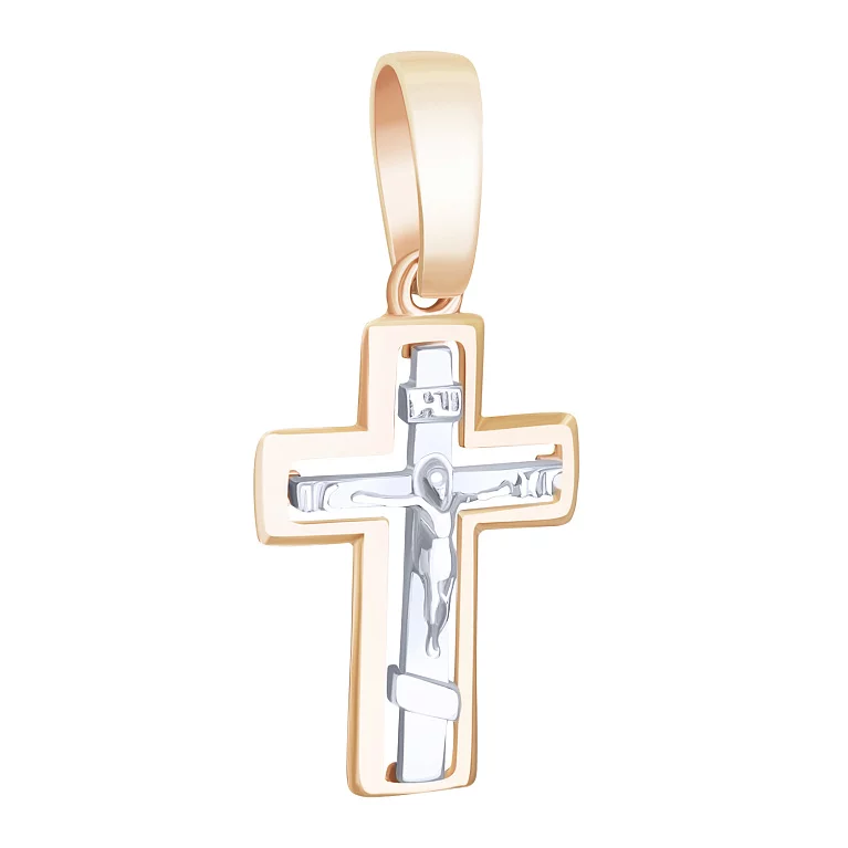 Православний хрестик із червоного та білого золота. Артикул КР314и: ціна, відгуки, фото – купити в інтернет-магазині AURUM