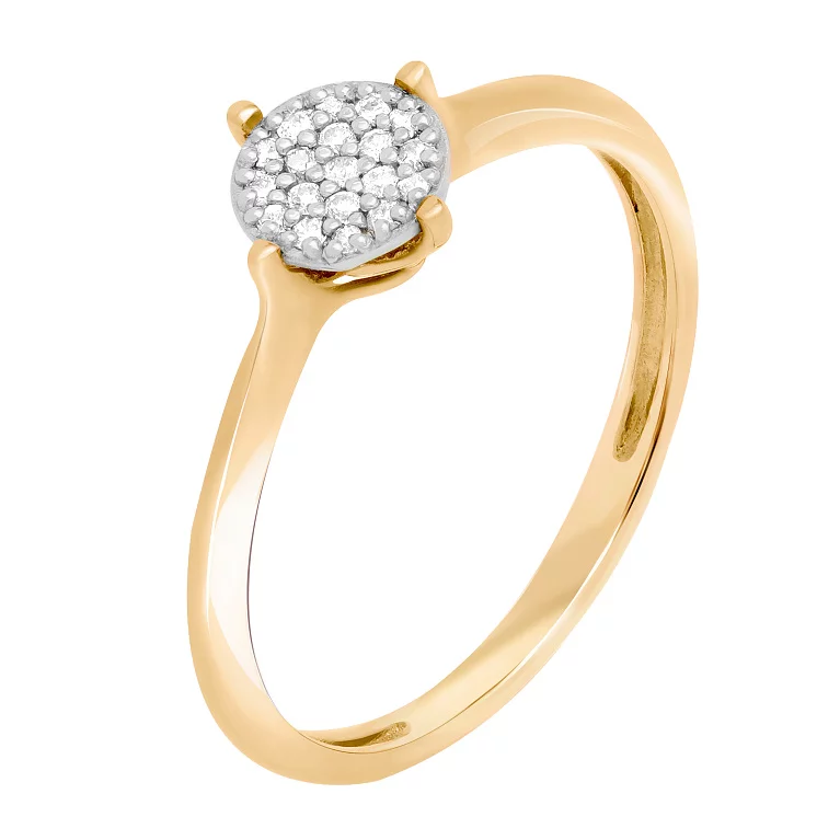 Кольцо из красного золота с россыпью бриллиантов. Артикул 5132/1: цена, отзывы, фото – купить в интернет-магазине AURUM