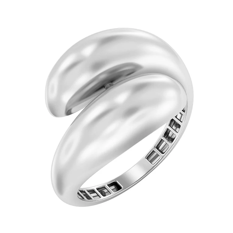 Кольцо "Капля" из белого золота - 2149951