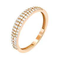 Кольцо из красного золота с фианитами - 1737303