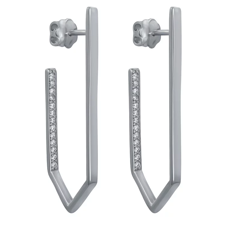 Сережки-гвоздики из серебра с фианитами. Артикул 7518/21104р: цена, отзывы, фото – купить в интернет-магазине AURUM