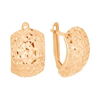 Сережки из красного золота с алмазной гранью - 966796
