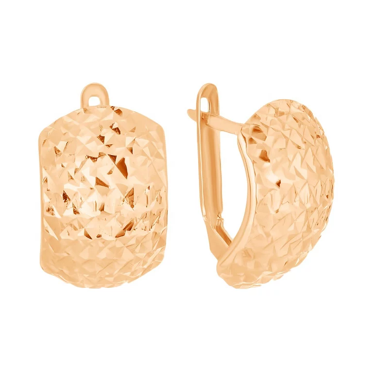 Сережки из красного золота с алмазной гранью. Артикул 102035/1: цена, отзывы, фото – купить в интернет-магазине AURUM