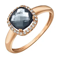 Кольцо из красного золота со шпинелью и фианитами - 965428