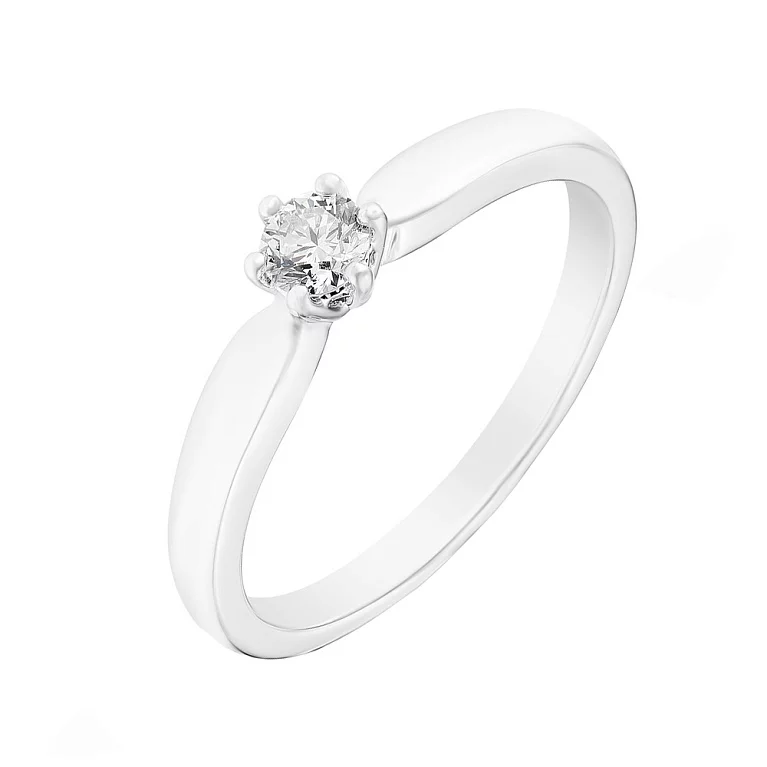 Помолвочное кольцо в белом золоте с бриллиантом. Артикул 101-10040(4,2)б: цена, отзывы, фото – купить в интернет-магазине AURUM