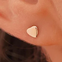 Сережки-гвоздики "Сердечка" з червоного золота - 1748482