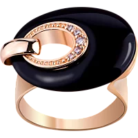 Золотое кольцо с агатом и цирконием. Артикул 379668: цена, отзывы, фото – купить в интернет-магазине AURUM